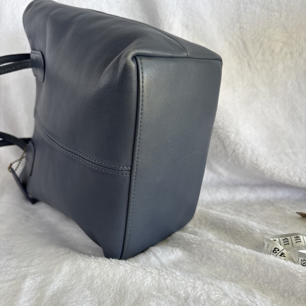 Vintage COACH Mini Lunch Tote Blue Leather Small Bag Hangtag 4068 90s USA - Picture 12 of 16
